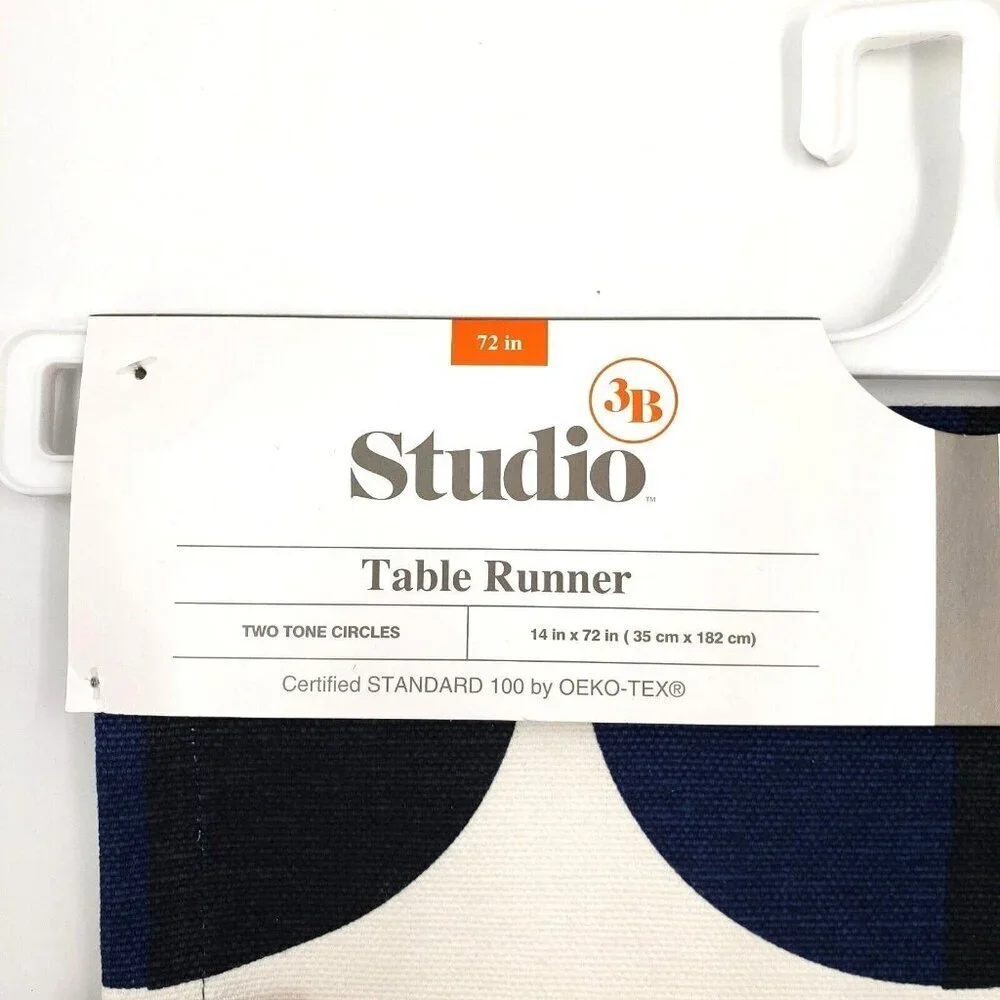 3B Studio‎ Blue Geometric Circle Table Runner 14